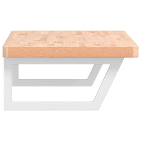 vidaXL Basin Shelf Wall Mounted Steel and Solid Wood Beech