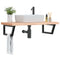 vidaXL Basin Shelf Wall Mounted Steel and Solid Wood Beech