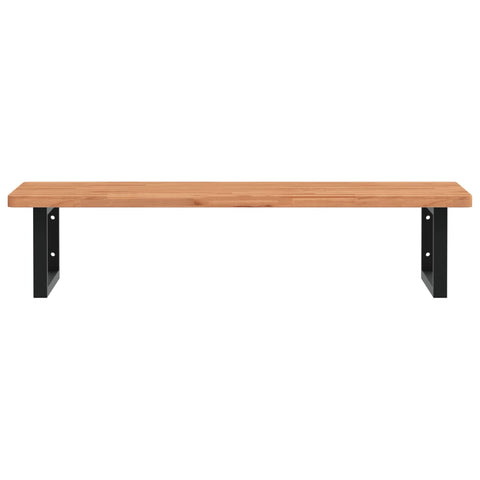 vidaXL Basin Shelf Wall Mounted Steel and Solid Wood Beech
