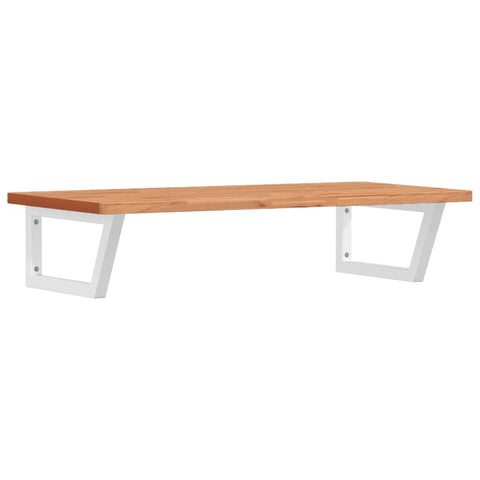 vidaXL Basin Shelf Wall Mounted Steel and Solid Wood Beech
