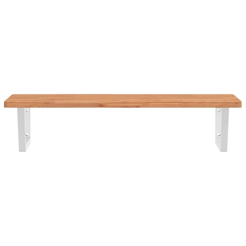vidaXL Basin Shelf Wall Mounted Steel and Solid Wood Beech