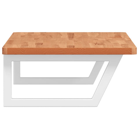 vidaXL Basin Shelf Wall Mounted Steel and Solid Wood Beech