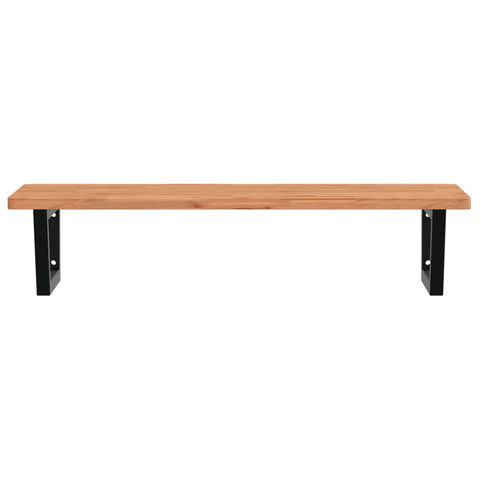 vidaXL Basin Shelf Wall Mounted Steel and Solid Wood Beech