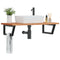 vidaXL Basin Shelf Wall Mounted Steel and Solid Wood Beech
