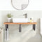 vidaXL Basin Shelf Wall Mounted Steel and Solid Wood Beech