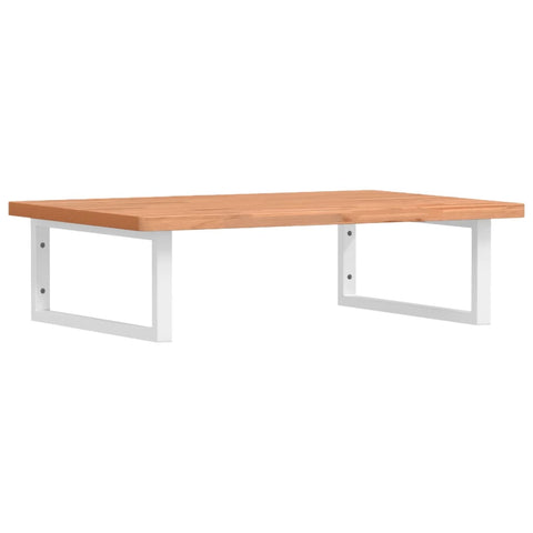 vidaXL Basin Shelf Wall Mounted Steel and Solid Wood Beech