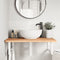 vidaXL Basin Shelf Wall Mounted Steel and Solid Wood Beech