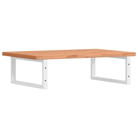 vidaXL Basin Shelf Wall Mounted Steel and Solid Wood Beech