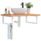 vidaXL Basin Shelf Wall Mounted Steel and Solid Wood Beech