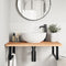 vidaXL Basin Shelf Wall Mounted Steel and Solid Wood Beech