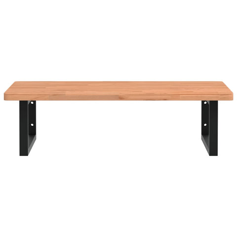 vidaXL Basin Shelf Wall Mounted Steel and Solid Wood Beech