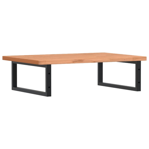 vidaXL Basin Shelf Wall Mounted Steel and Solid Wood Beech