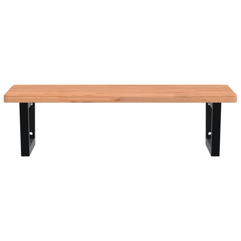 vidaXL Basin Shelf Wall Mounted Steel and Solid Wood Beech