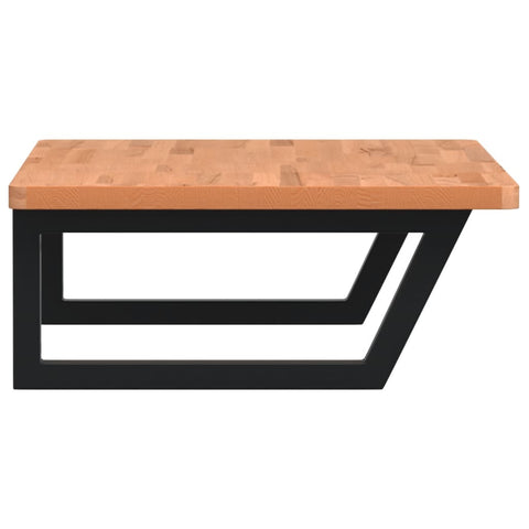 vidaXL Basin Shelf Wall Mounted Steel and Solid Wood Beech