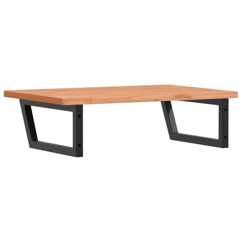 vidaXL Basin Shelf Wall Mounted Steel and Solid Wood Beech