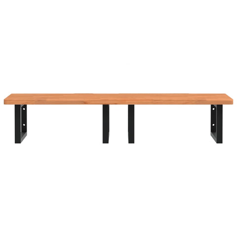 vidaXL Basin Shelf Wall Mounted Steel and Solid Wood Beech