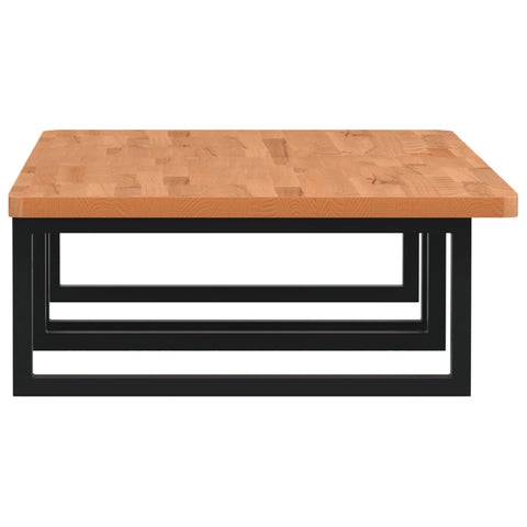 vidaXL Basin Shelf Wall Mounted Steel and Solid Wood Beech