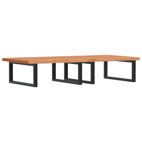 vidaXL Basin Shelf Wall Mounted Steel and Solid Wood Beech
