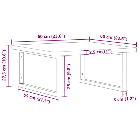 vidaXL Basin Shelf Wall Mounted Steel and Solid Wood Oak
