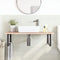 vidaXL Basin Shelf Wall Mounted Steel and Solid Wood Oak