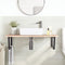 vidaXL Basin Shelf Wall Mounted Steel and Solid Wood Oak