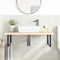 vidaXL Basin Shelf Wall Mounted Steel and Solid Wood Oak