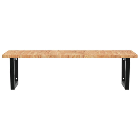 vidaXL Basin Shelf Wall Mounted Steel and Solid Wood Oak