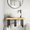 vidaXL Basin Shelf Wall Mounted Steel and Solid Wood Oak