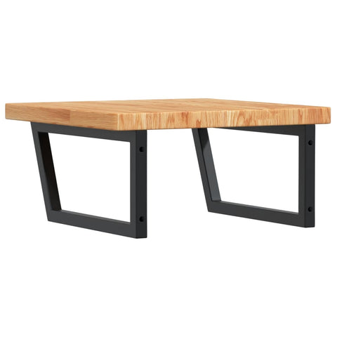 vidaXL Basin Shelf Wall Mounted Steel and Solid Wood Oak