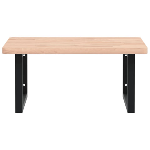 vidaXL Basin Shelf Wall Mounted Steel and Solid Wood Beech