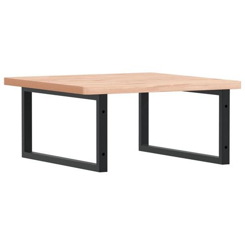 vidaXL Basin Shelf Wall Mounted Steel and Solid Wood Beech