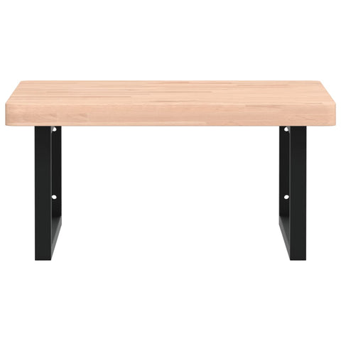 vidaXL Basin Shelf Wall Mounted Steel and Solid Wood Beech