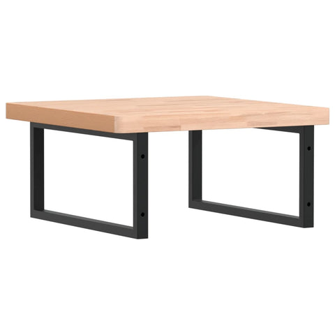 vidaXL Basin Shelf Wall Mounted Steel and Solid Wood Beech