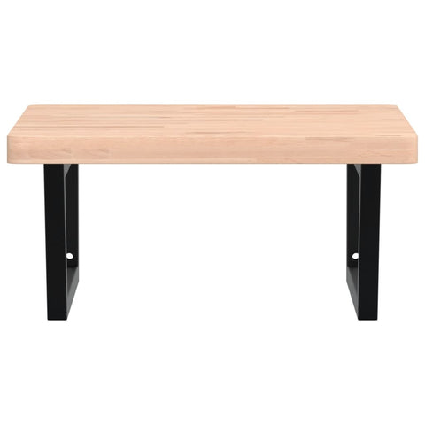 vidaXL Basin Shelf Wall Mounted Steel and Solid Wood Beech