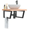 vidaXL Basin Shelf Wall Mounted Steel and Solid Wood Beech