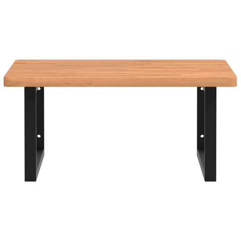 vidaXL Basin Shelf Wall Mounted Steel and Solid Wood Beech