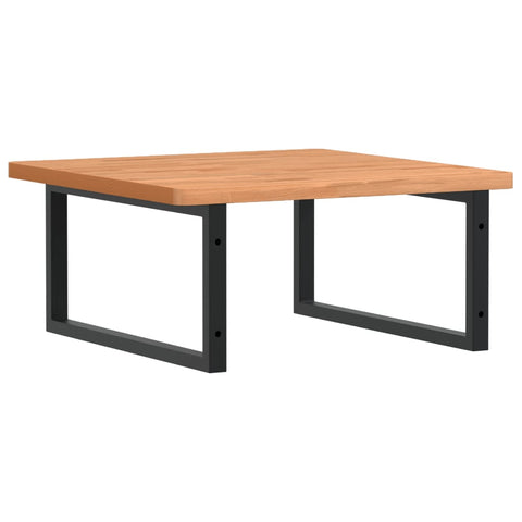 vidaXL Basin Shelf Wall Mounted Steel and Solid Wood Beech