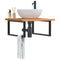 vidaXL Basin Shelf Wall Mounted Steel and Solid Wood Beech
