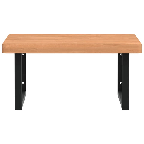 vidaXL Basin Shelf Wall Mounted Steel and Solid Wood Beech