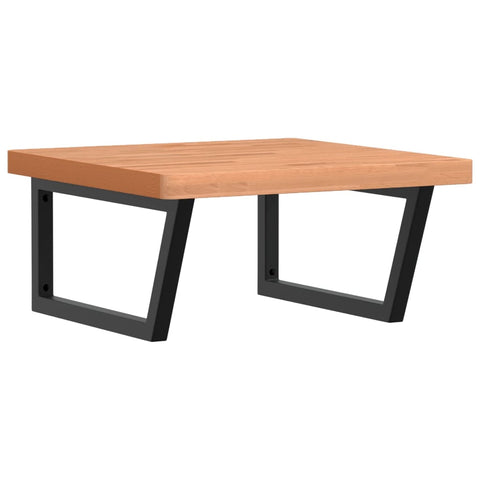 vidaXL Basin Shelf Wall Mounted Steel and Solid Wood Beech