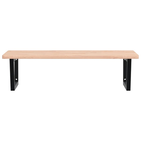 vidaXL Basin Shelf Wall Mounted Steel and Solid Wood Beech
