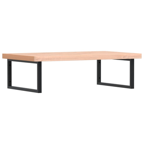 vidaXL Basin Shelf Wall Mounted Steel and Solid Wood Beech