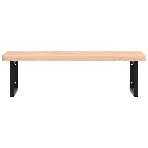 vidaXL Basin Shelf Wall Mounted Steel and Solid Wood Beech