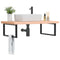 vidaXL Basin Shelf Wall Mounted Steel and Solid Wood Beech