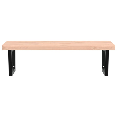 vidaXL Basin Shelf Wall Mounted Steel and Solid Wood Beech