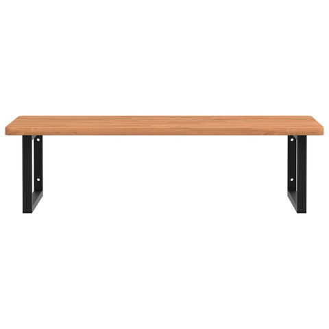 vidaXL Basin Shelf Wall Mounted Steel and Solid Wood Beech