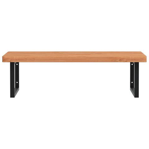 vidaXL Basin Shelf Wall Mounted Steel and Solid Wood Beech