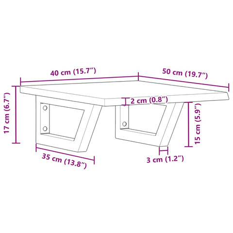 vidaXL Basin Shelf Wall Mounted Steel and Solid Wood Oak