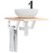vidaXL Basin Shelf Wall Mounted Steel and Solid Wood Oak
