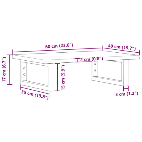 vidaXL Basin Shelf Wall Mounted Steel and Solid Wood Oak